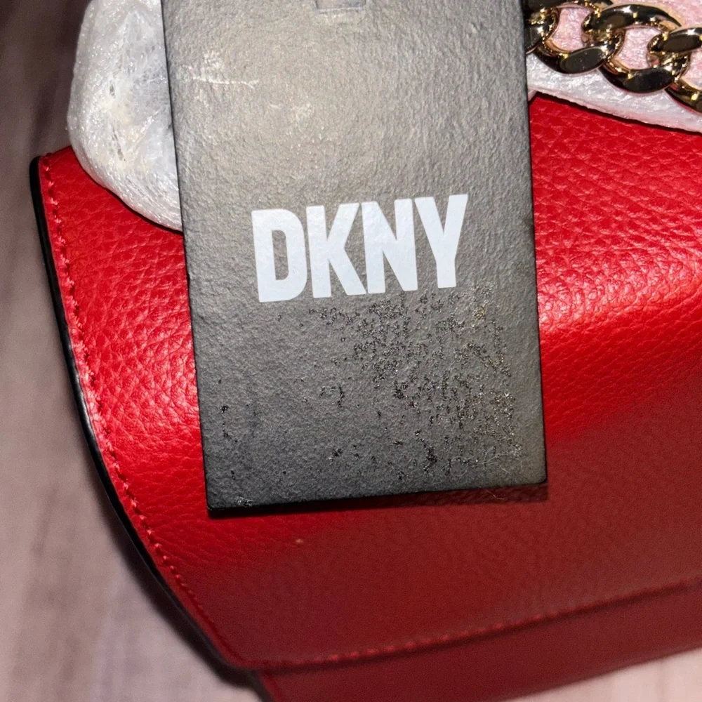 DKNY Red Leather Shoulder Bag